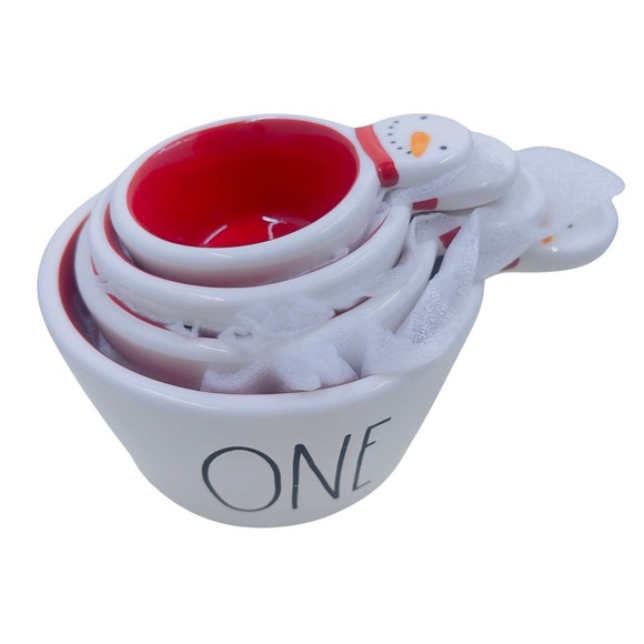 NWT Rae Dunn Snowman Measuring Cups - Set Of Four - Christmas Holiday Winter - Picture 4 of 12